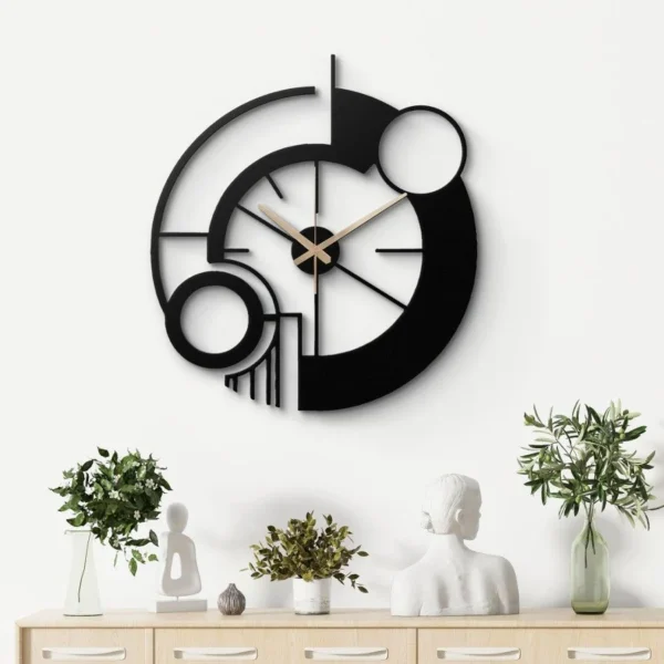 Modern Geometrik Metal Duvar Saati