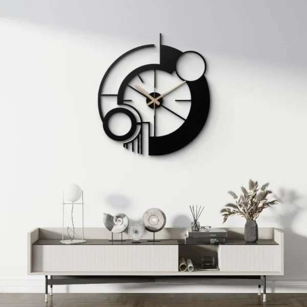 Modern Geometrik Metal Duvar Saati