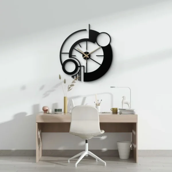 Modern Geometrik Metal Duvar Saati