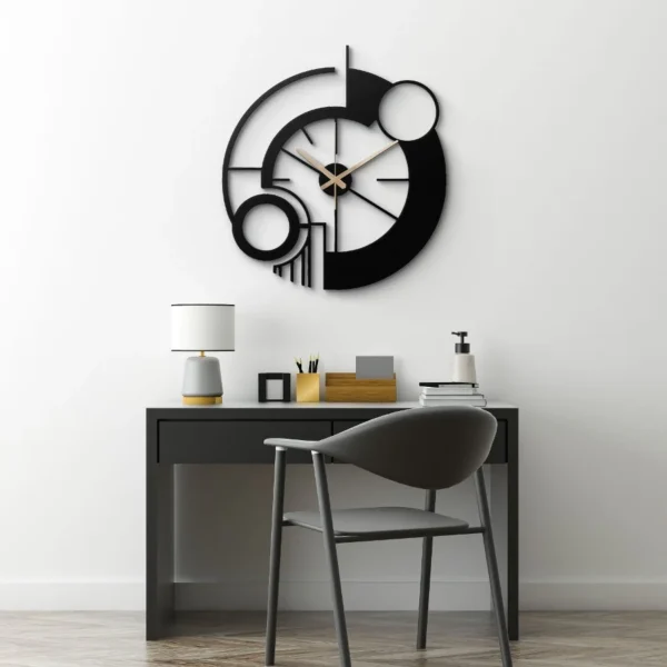 Modern Geometrik Metal Duvar Saati