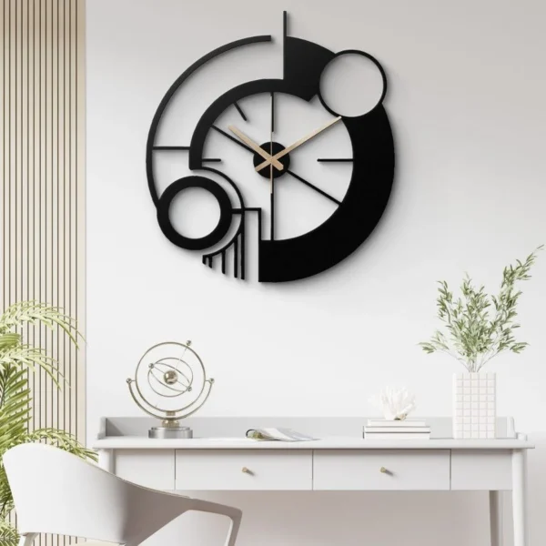 Modern Geometrik Metal Duvar Saati